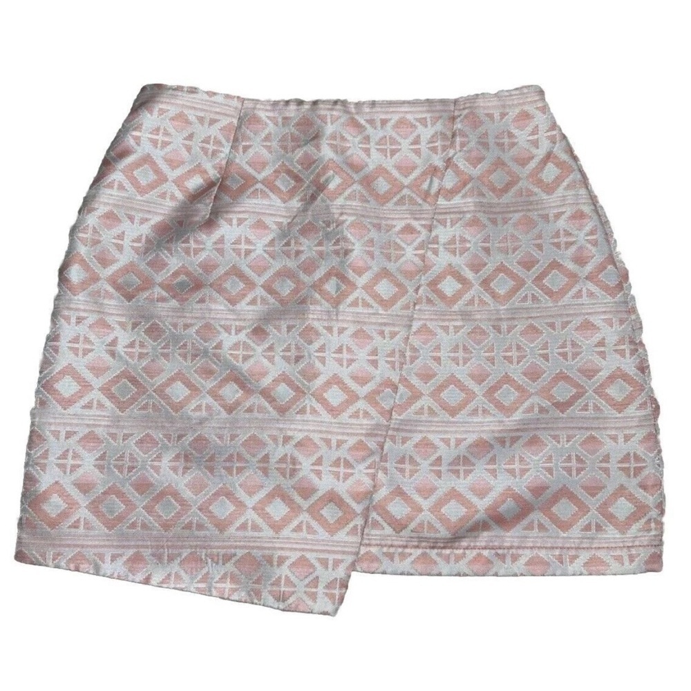 Jun And Ivy Skirt Pink & White geometric Mini Skirt Women’s Size Small Boho